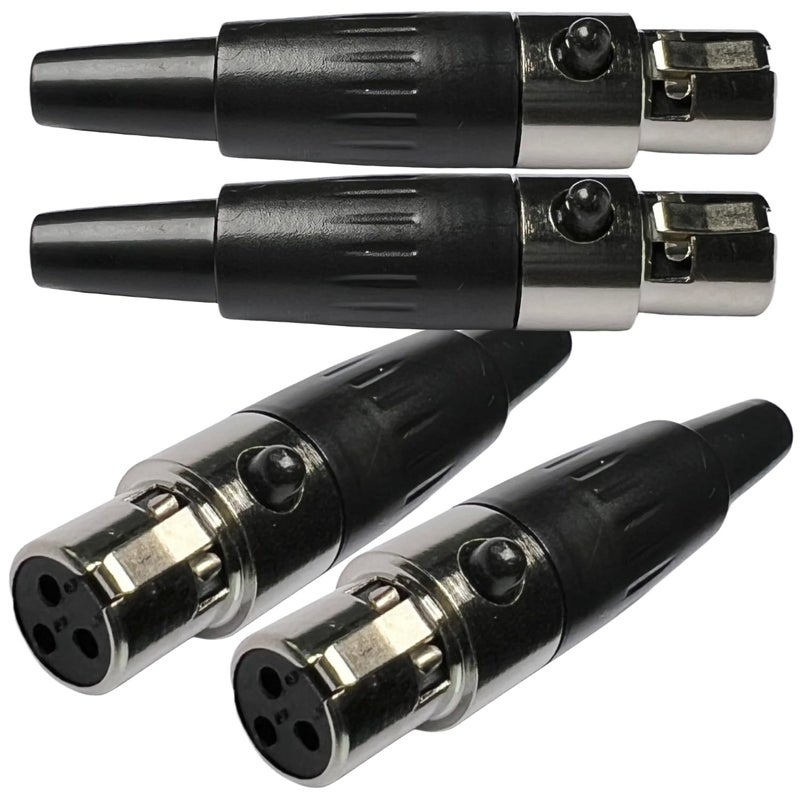 CESS 3-Pin Mini XLR Jack, 3 Pin Mini XLR Cable Connector Adapter for Audio Devices, 4 Pack - Image 1